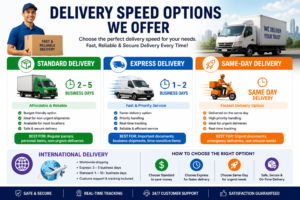 delivery speed options in courier services including standard express and same day delivery comparison