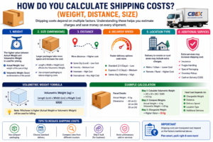 how shipping costs are calculated using weight distance size and delivery speed in courier