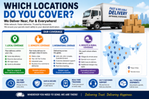 courier service coverage areas including local domestic international and remote delivery locations