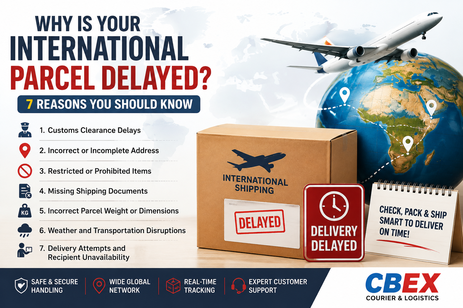 Discover 7 common reasons for international parcel delays,